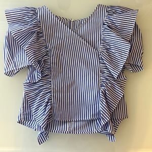 ZARA BLUE RUFFLES TOP